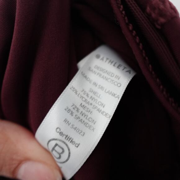 Athleta Lightning Capri In Supersonic Antique Burgundy Activewear Gym Workout - Picture 9 of 10